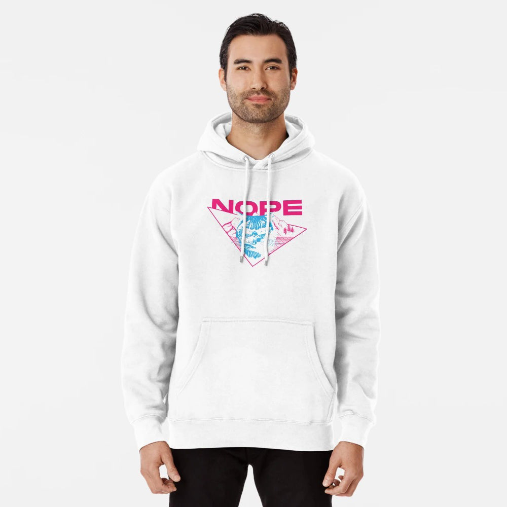 Nope Cat Vaporwave Pullover Hoodie