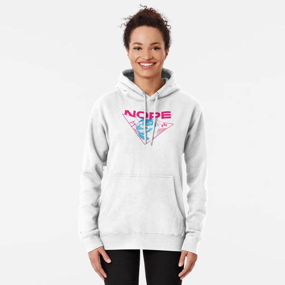 Nope Cat Vaporwave Pullover Hoodie